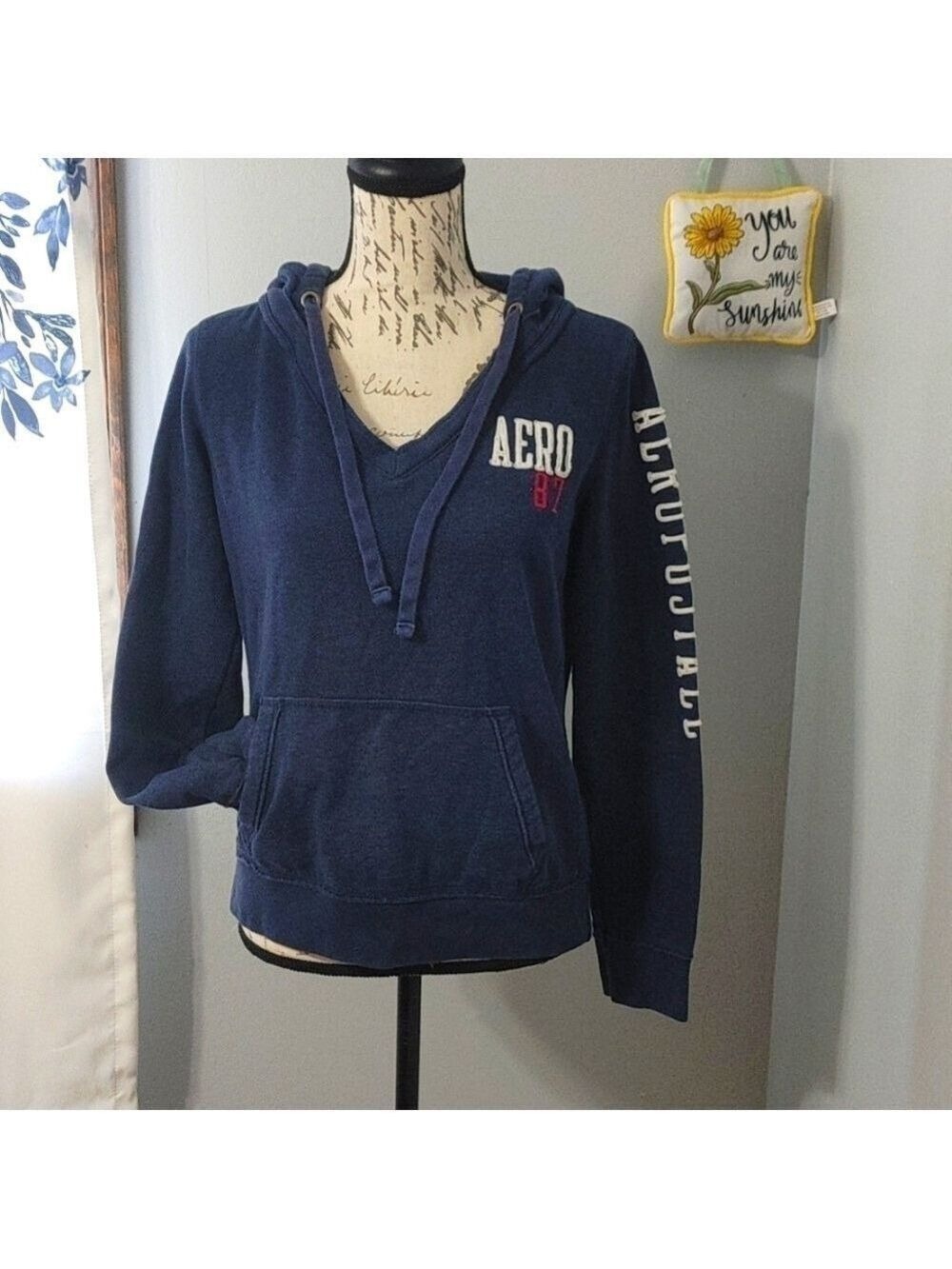 Aeropostale Classic Hoodie with pouch Blue Lg 2009